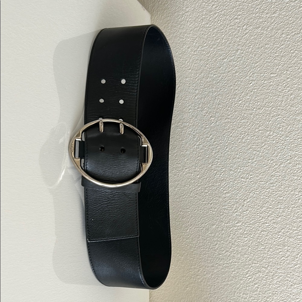 PRADA Black Leather
Chunky Round Buckle Belt  85/34 - Picture 3 of 11